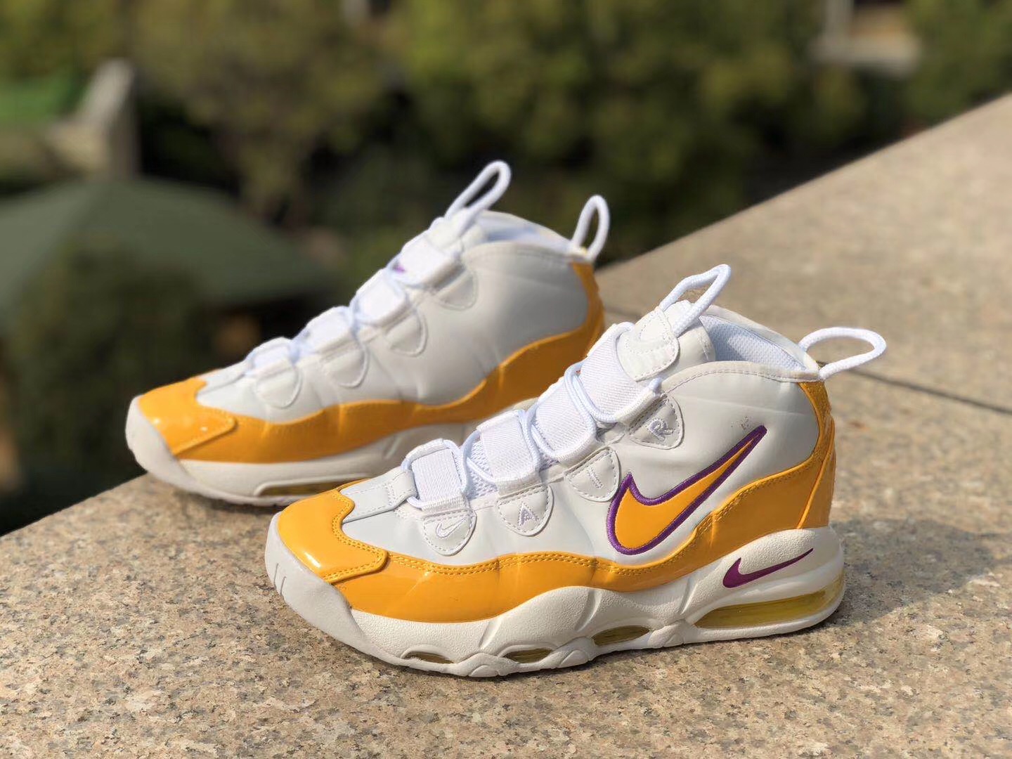 2020 Nike Air Uptempo 95 White Yellow - Click Image to Close